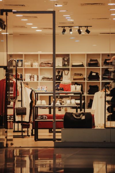 Interior de loja com visual merchandising